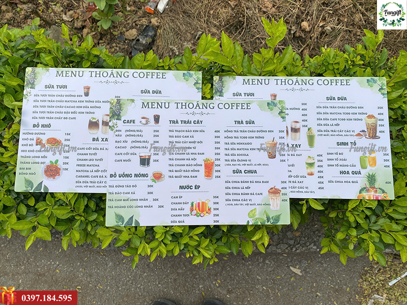 Làm menu cho quán coffee số lượng ít