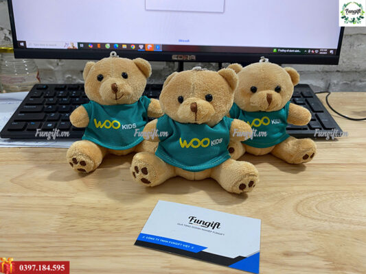 Mẫu móc khóa gấu dễ thương in tên
