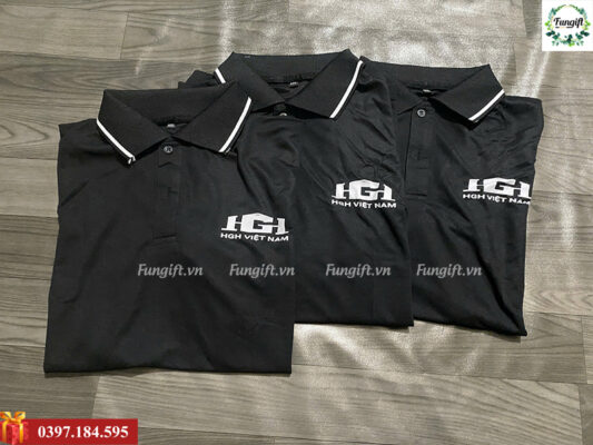 Áo thun có cổ in logo làm đồng phục công ty