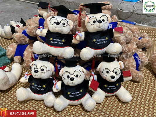 Gấu bông tốt nghiệp in hình theo yêu cầu giá rẻ