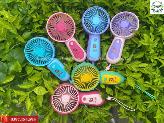 Quạt cầm tay tích điện in logo theo yêu cầu