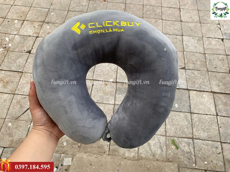 Gối kê cổ chữ U thêu logo theo yêu cầu