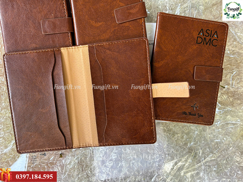 Ví đựng passport da in logo