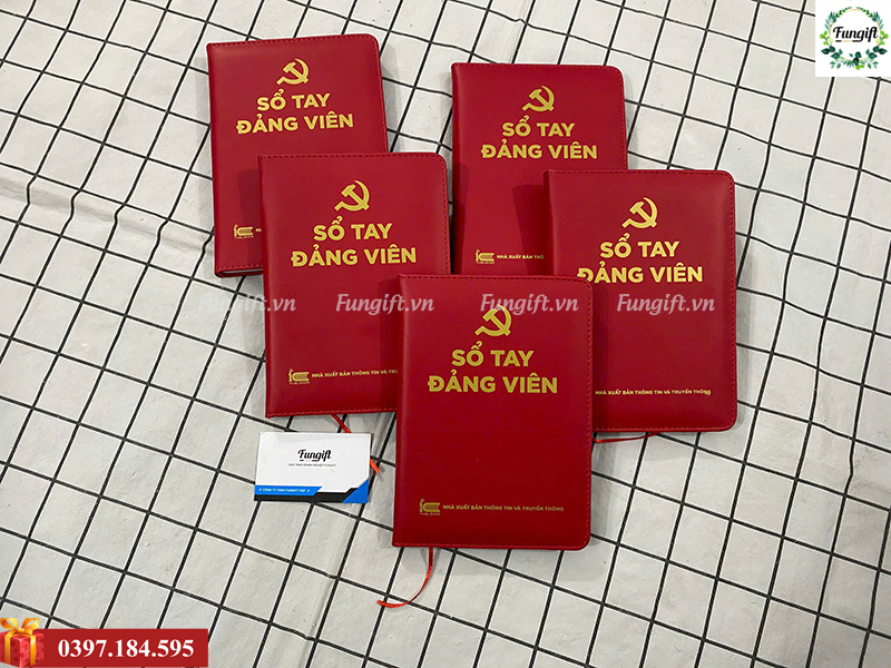 Làm sổ da dán gáy in logo
