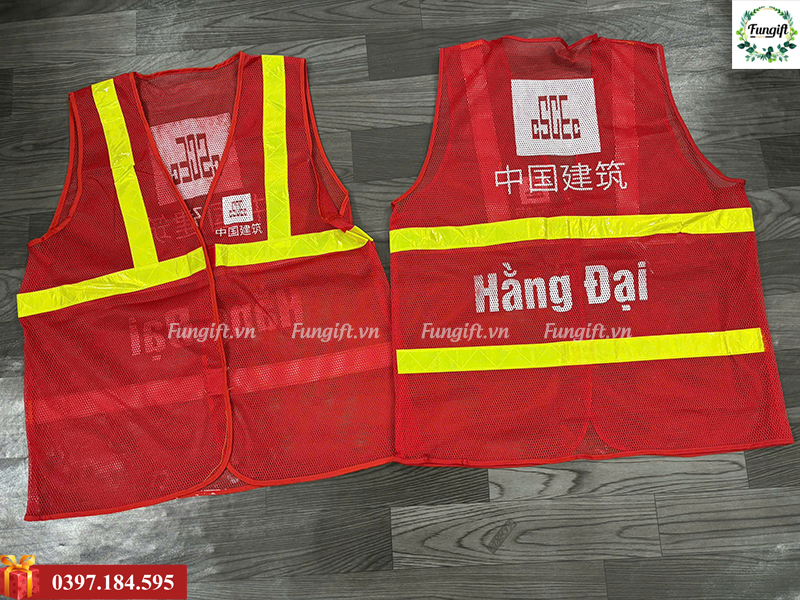 Áo gile lưới phản quang giá sỉ may tại xưởng theo yêu cầu