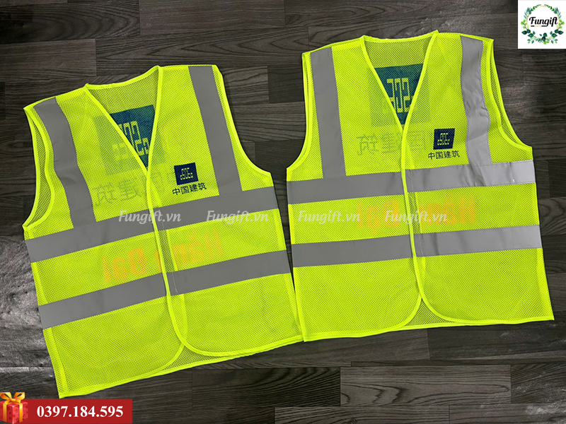 Áo lưới bảo hộ phản quang in logo