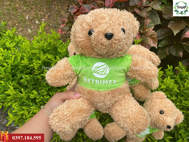 Gấu bông in logo doanh nghiệp làm quà tặng khách hàng