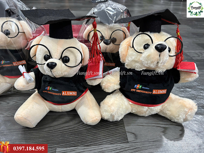 In logo lên gấu bông tốt nghiệp
