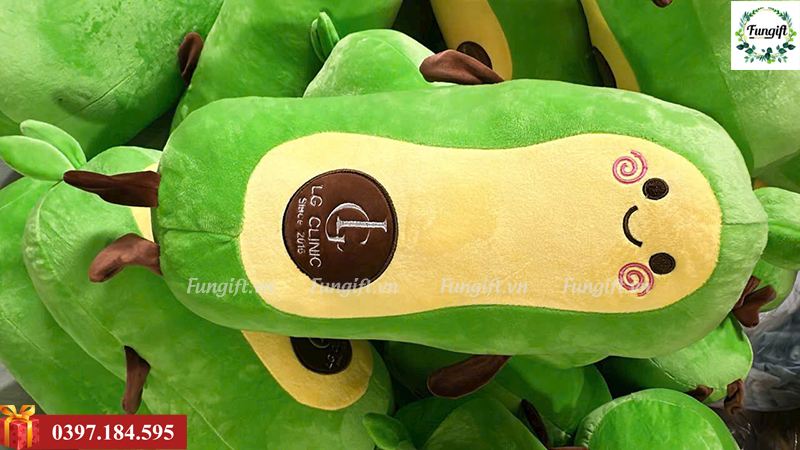 Quà tặng gấu bông quả bơ in logo
