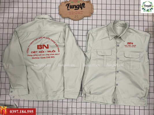 Mẫu quần áo bảo hộ in logo giá rẻ