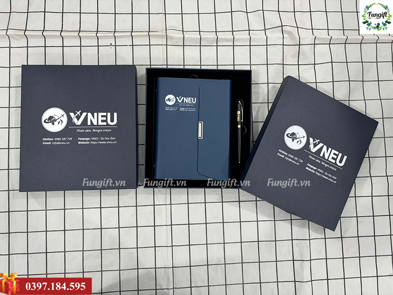 Hộp sổ bút in logo làm quà tặng