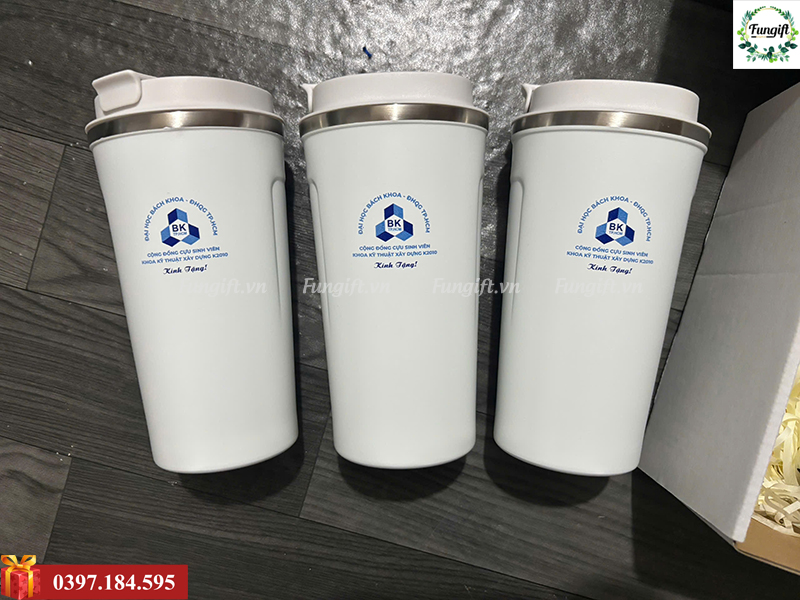Mẫu cốc coffee giữ nhiệt in logo trường