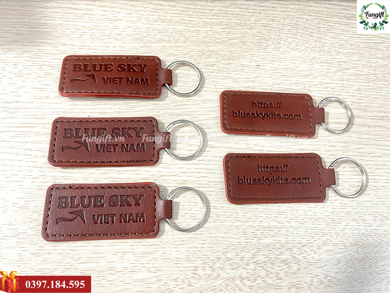 Móc khoá da in logo theo yêu cầu