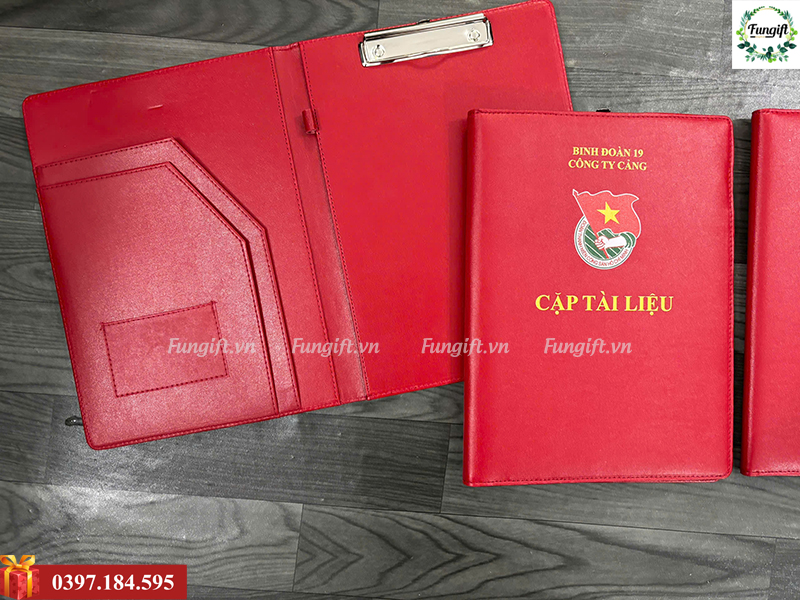 Sổ bìa da in logo làm quà tặng