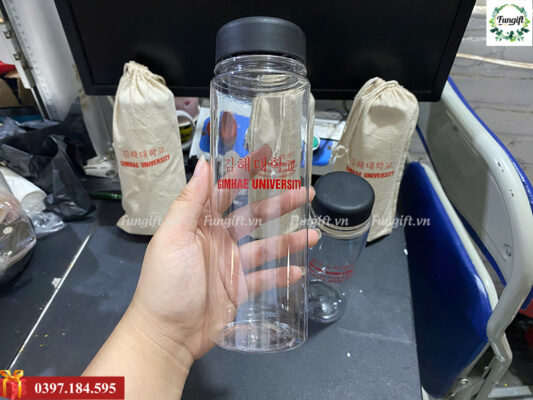 Bình nước my bottle kèm túi vải in logo làm quà tặng