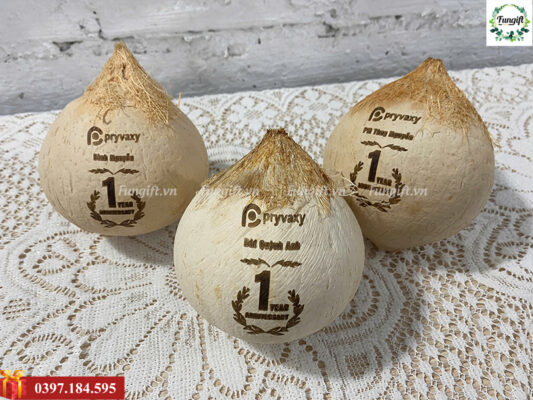 Dừa xiêm trọc khắc laser