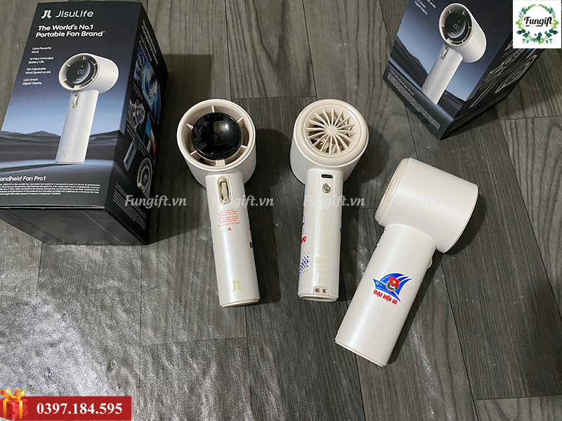 Gia công quạt cầm tay mini in logo theo yêu cầu