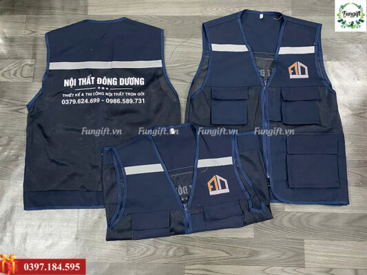 In logo lên áo gile bảo hộ phản quang