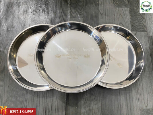 Khay inox khắc laser logo theo yêu cầu