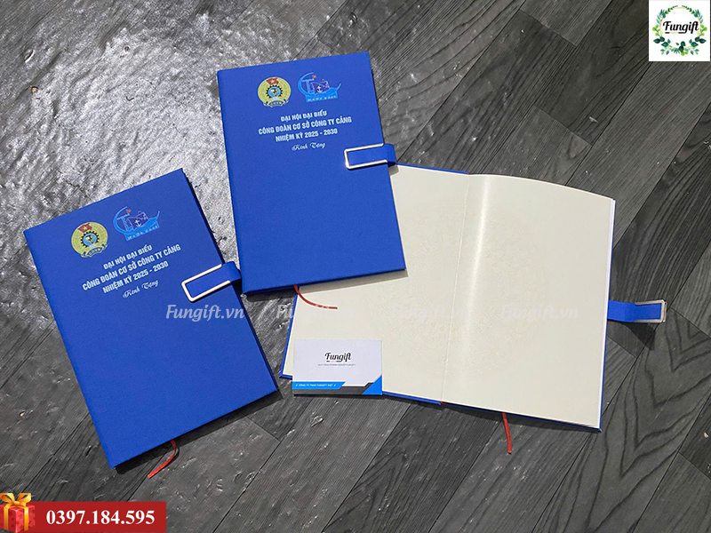 Quà tặng đại hội đại biểu sổ bìa da in logo