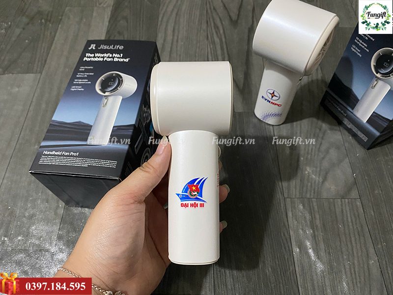 Quạt cầm tay mini in ấn logo công ty