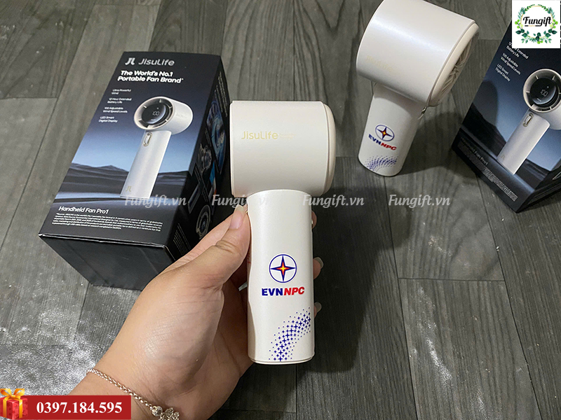 Quạt điện mini in logo làm quà tặng quảng bá thương hiệu