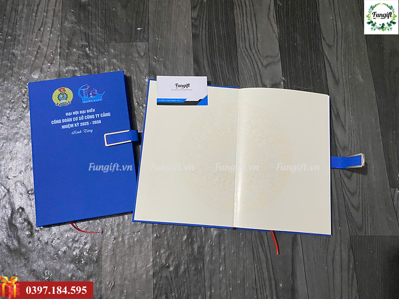 Sổ da in logo quà tặng đại hội