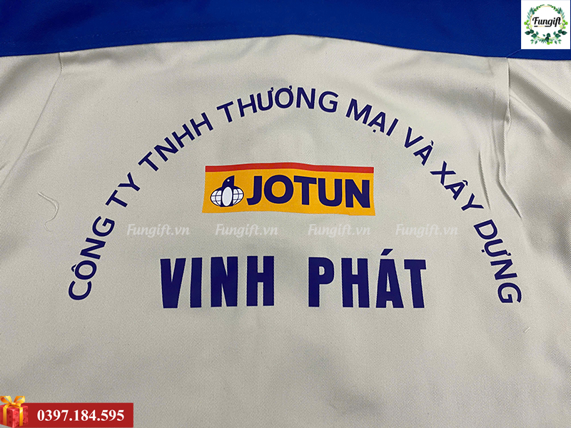 In logo may quần áo bảo hộ lao động