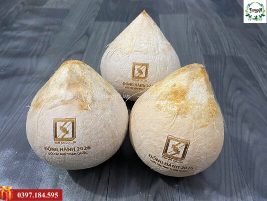 Khắc laser, khắc chữ lên trái dừa