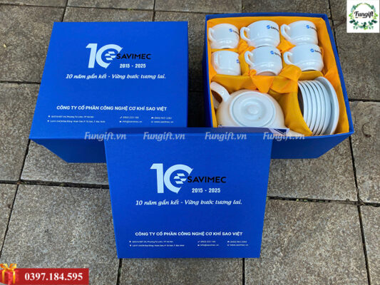 Bộ ấm chén in logo công ty