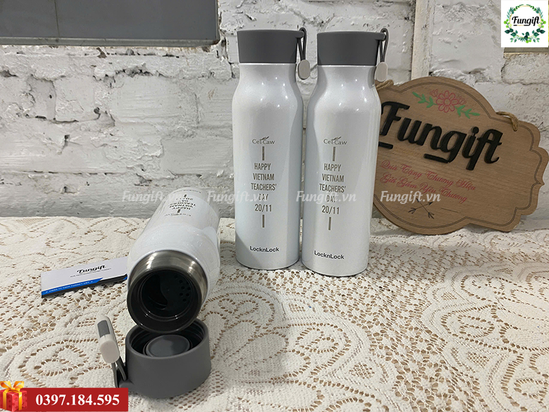 Mẫu bình giữ nhiệt inox khắc logo