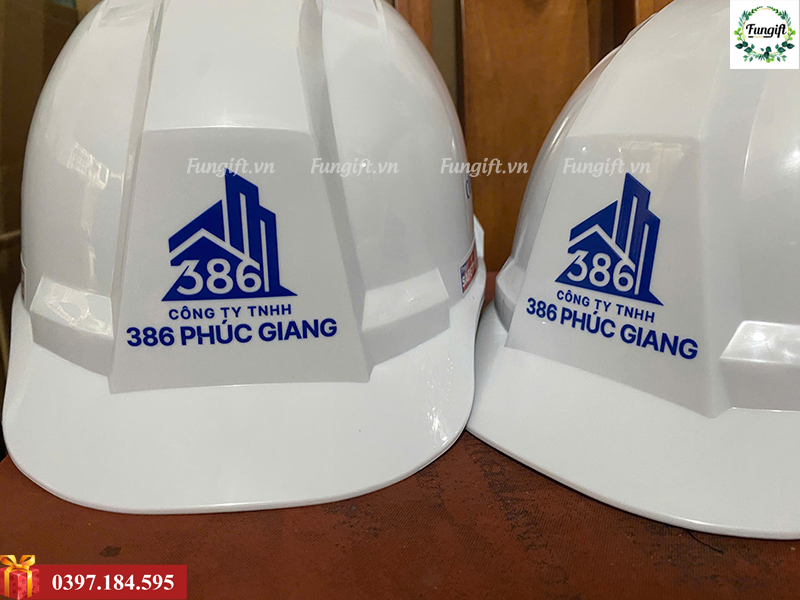 Mũ bảo hộ in logo công ty
