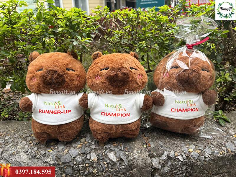 Gấu bông capybara quà tặng in logo
