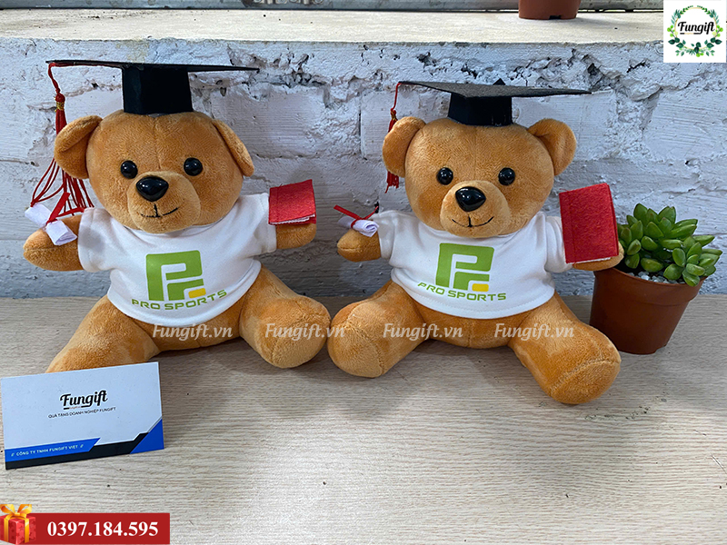 Gấu bông teddy in logo