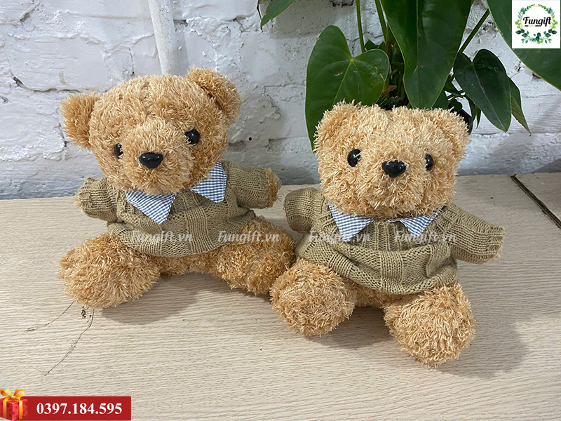 Gấu bông teddy mặc áo len