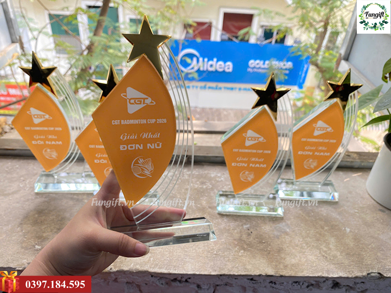 Làm cúp pha lê theo yêu cầu