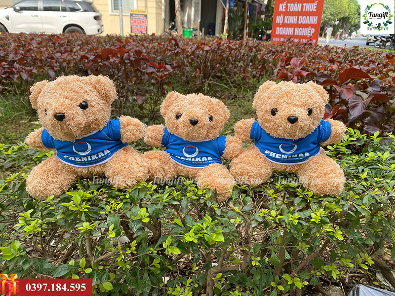 In logo lên gấu bông làm quà tặng