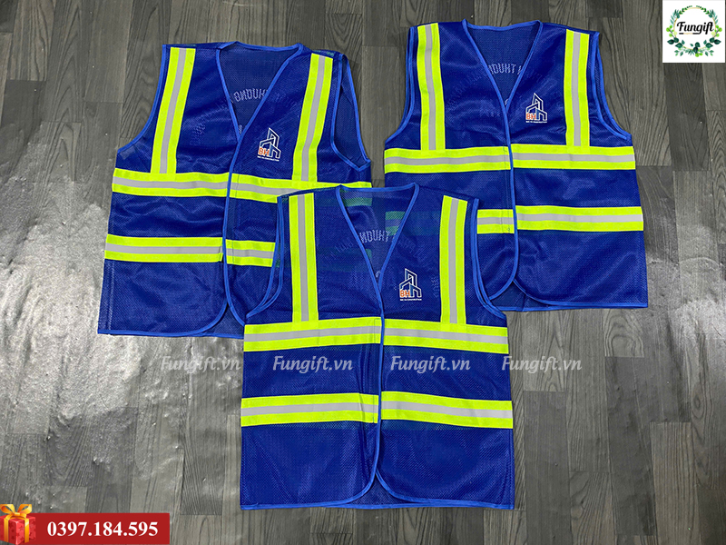 Mẫu áo lưới bảo hộ in logo công ty
