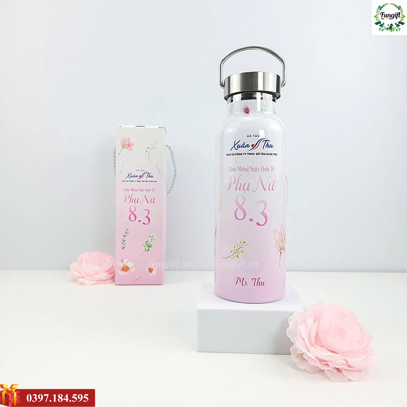 In logo công ty lên bình nước giữ nhiệt
