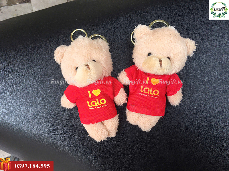 Móc khoá gấu bông in logo doanh nghiệp