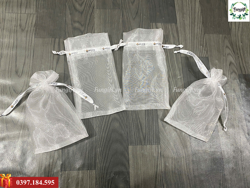 Túi rút lưới voan size 13x22cm đựng quà, đựng trang sức