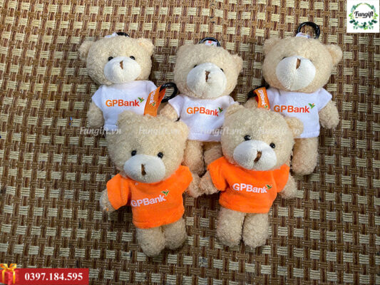 In logo lên gấu bông móc khóa