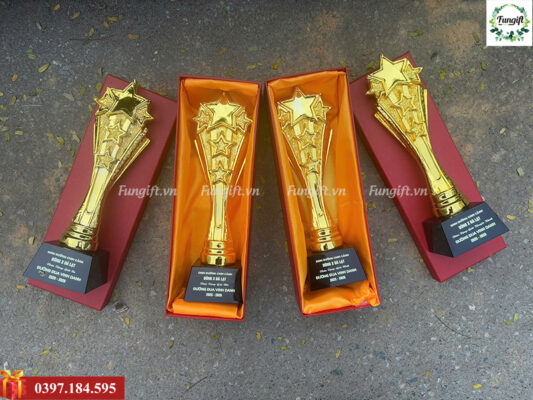 Mẫu cúp kèm hộp in logo cuộc thi