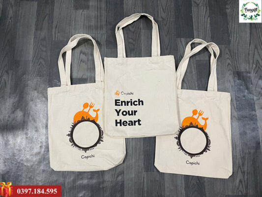 Mẫu túi vải canvas in theo yêu cầu