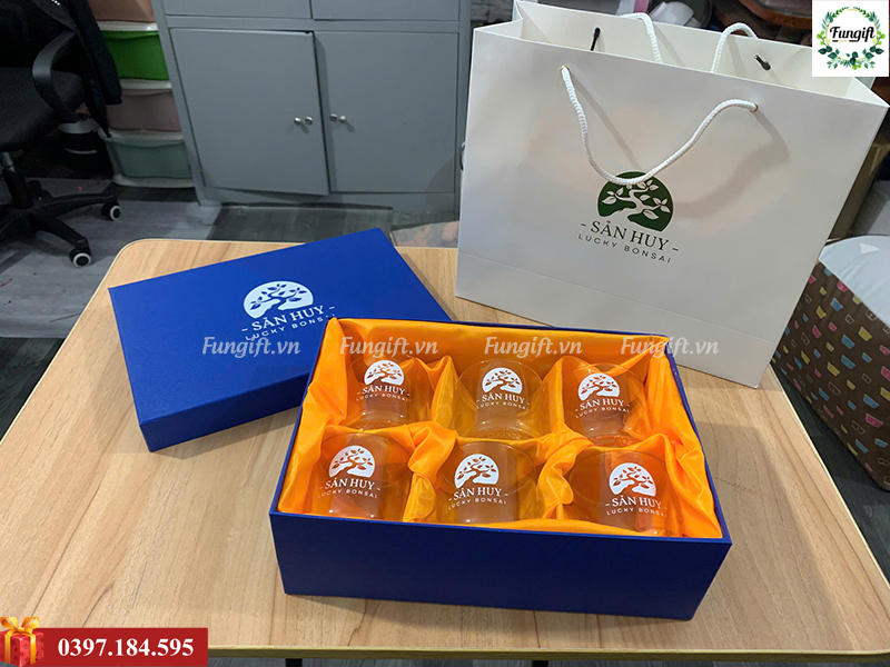 Bộ cốc thuỷ tinh 6 chiếc in logo