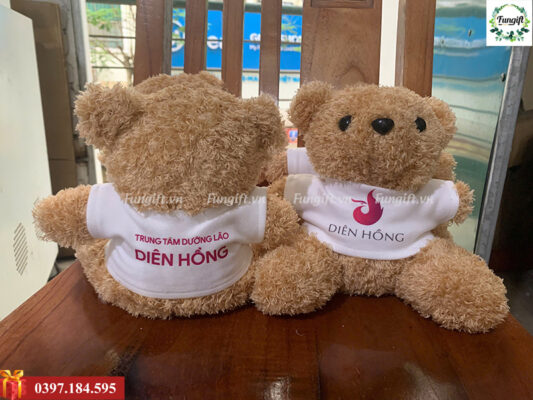 Gấu bông in logo làm quà tặng