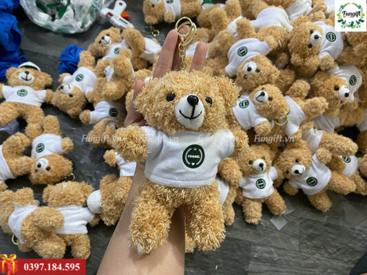 Gấu bông móc khóa sản xuất in logo