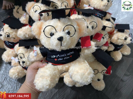 In gấu cử nhân làm quà tặng