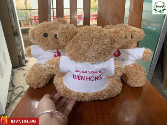 In logo lên gấu nhồi bông