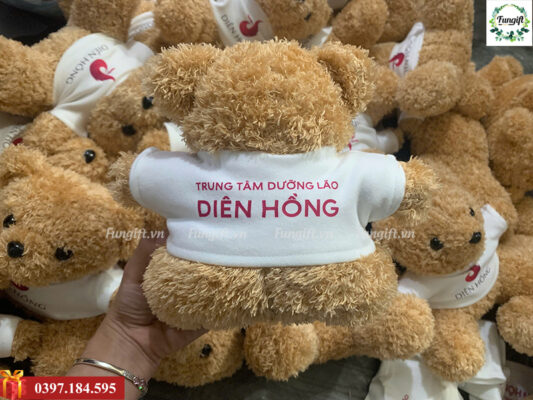 Mẫu gấu 20cm sản xuất in tên